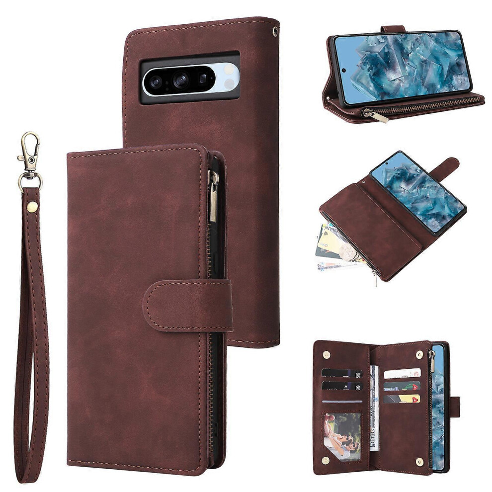 Photos - Case For Google Pixel 8a Cell Phone  Zipper Wallet Card Holder Leather Drop-proof Cover