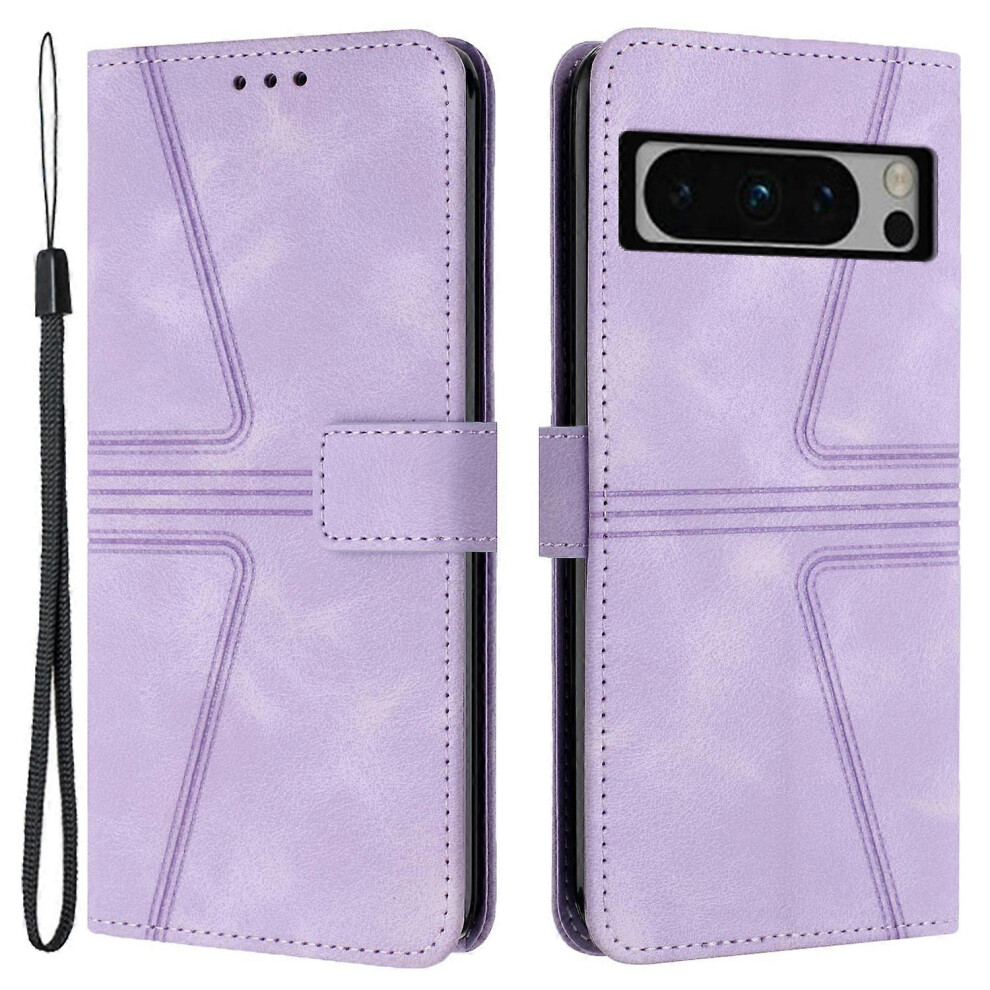 Photos - Case For Google Pixel 8 Pro Leather  Triangle Imprinted Solid Color Phone Cover
