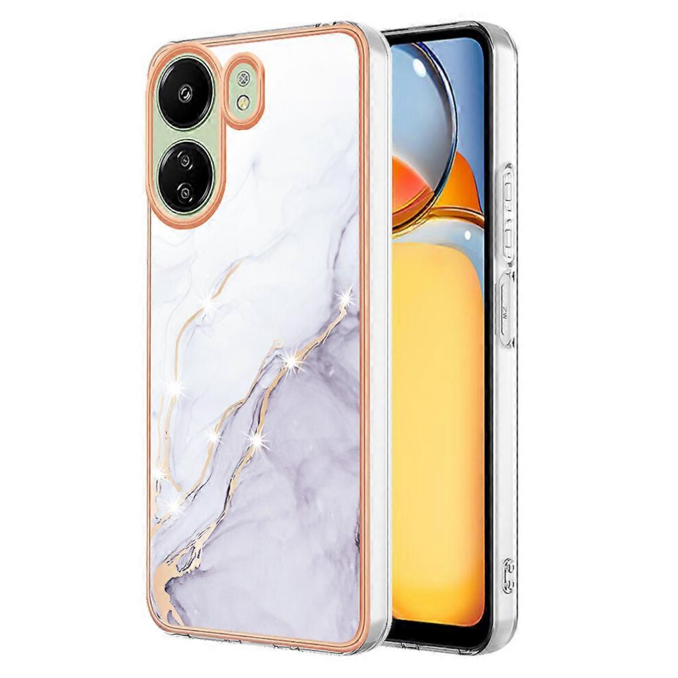 Imd Series-2 For Xiaomi Redmi 13C 4G/ Poco C65 4G Tpu Case Marble Electroplating Frame 4006042554385