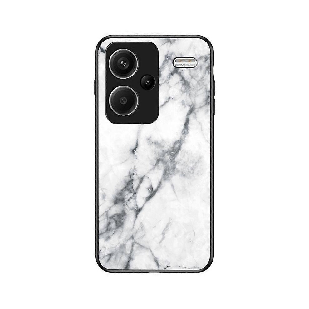 For Xiaomi Redmi Note 13 Pro+ 5G Phone Case Marble Pattern Tempered Glass+Pc+Tpu Anti-Drop Shell 6499630148208