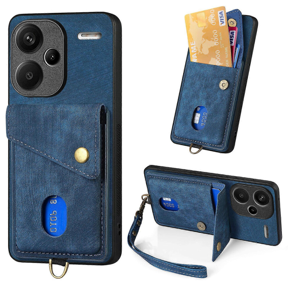 D1 For Xiaomi Redmi Note 13 Pro+ 5G Case Kickstand Pu+Tpu Phone Cover 6499630152557