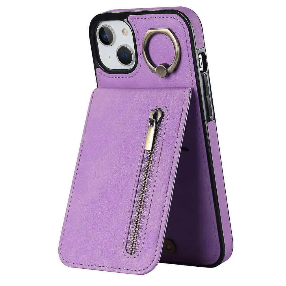 Back Shell For Iphone 15 Plus, Phone Case Rfid Blocking Wallet Retro Pu+Tpu Kickstand Cover 6499630155350