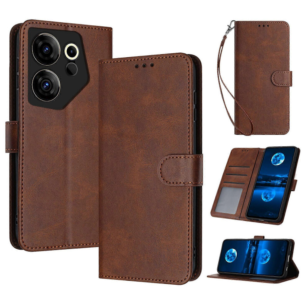 Case For Transsion Tecno Camon 20 Premier 5G Folding Stand Pu Leather Phone Cover With Strap 6499630156753