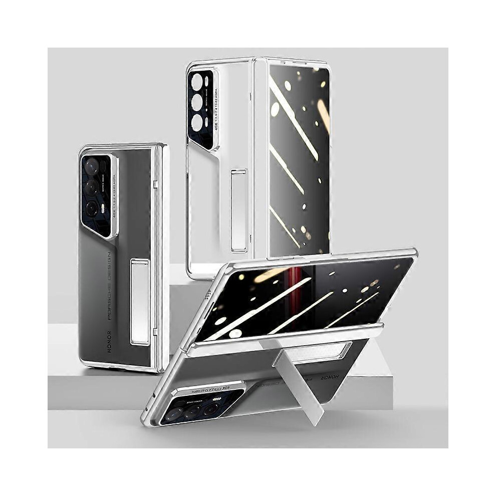 Clear Pc+Acrylic Kickstand Case For Honor Magic V2 Rsr Porsche Design, Anti-Spy Screen Protector 6499630171800
