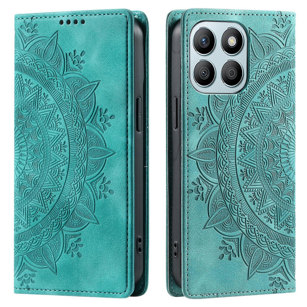 For Honor X8b 4G Wallet Phone Cover Imprinted Flower Pattern Leather Case 6499630173767