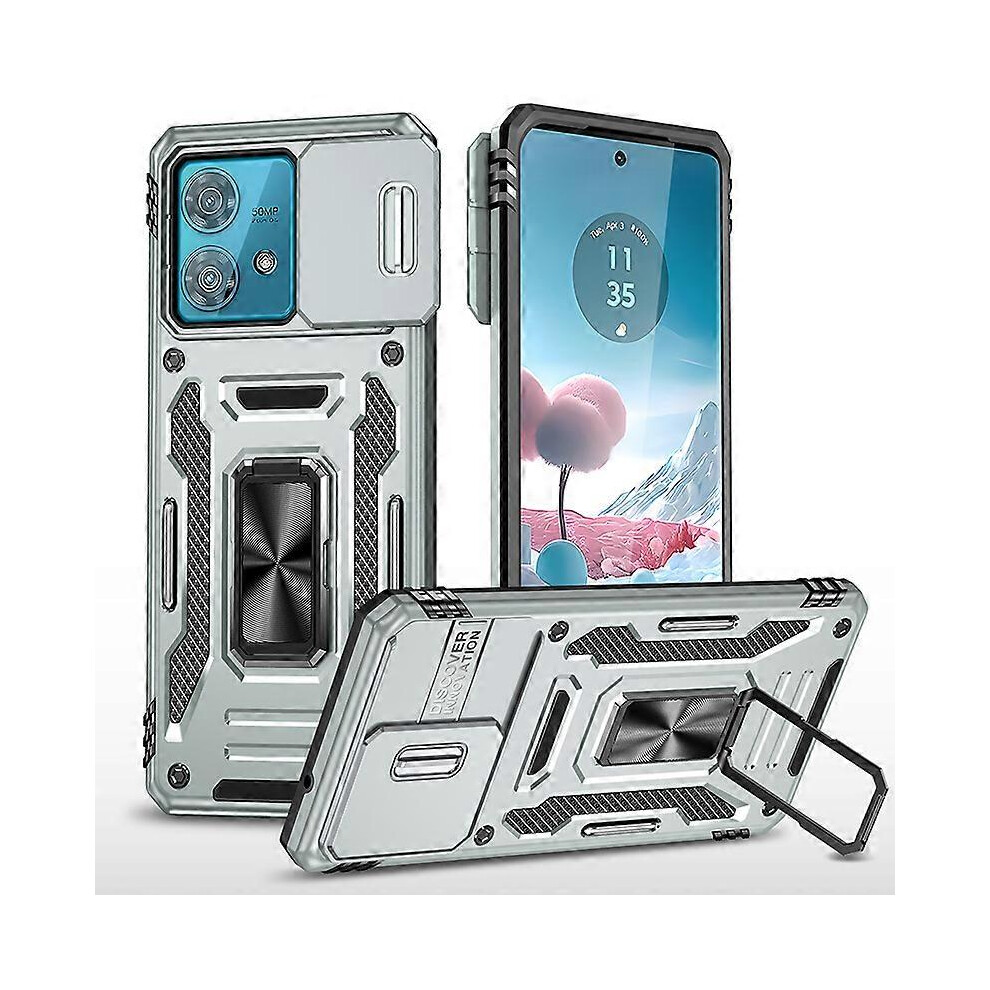 For Motorola Edge 40 Neo 5G Case Pc+Tpu Phone Cover With Kickstand/ Lens Shield 6186831306147