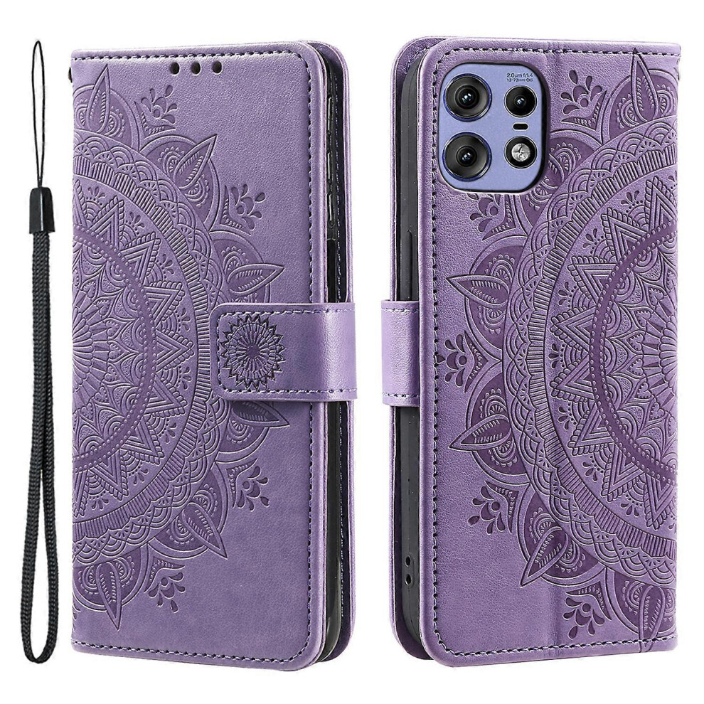 Photos - Case For Motorola Edge 50 Pro 5G  Imprinted Totem PU Leather Phone Cover