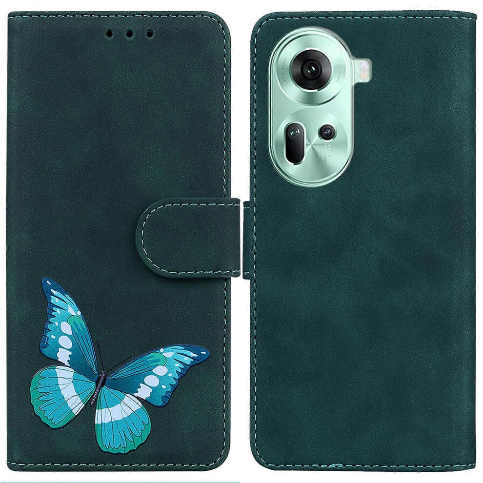 Photos - Case Butterfly Printing Anti-Scratch Leather Flip Wallet Style Phone  For Oppo Reno11 5G (Global)