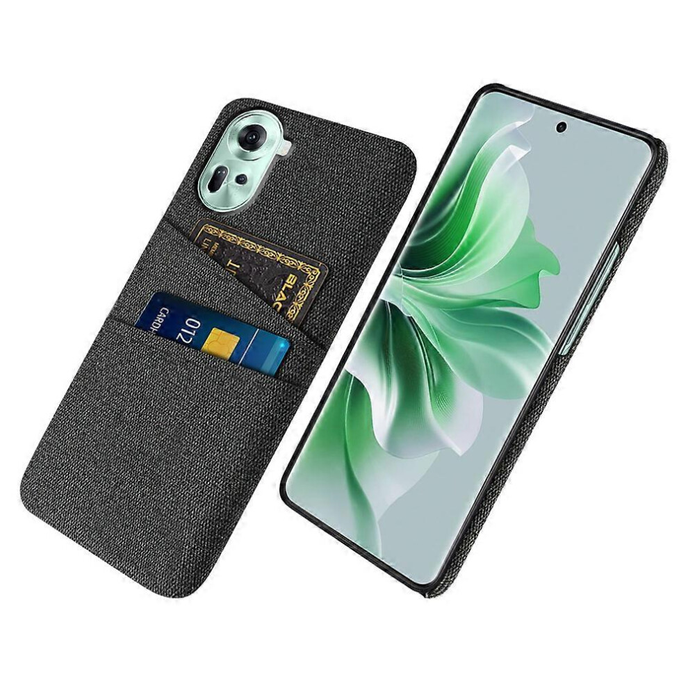 Photos - Case Back Cover for Oppo Reno11 5G Dual Card Holder Cloth Texture Hard PC Cell Phone (Global)
