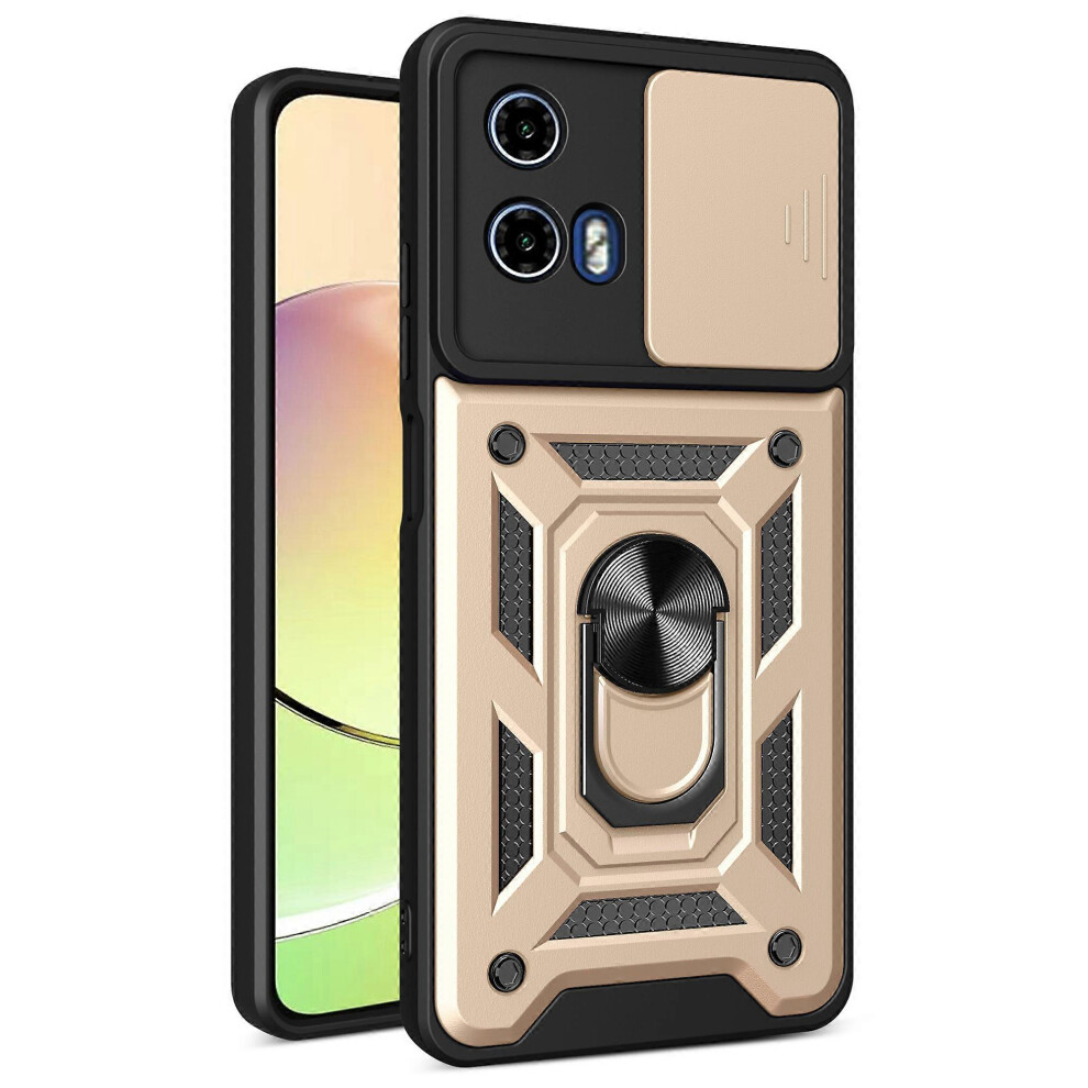 Photos - Case For Motorola Moto G04 4G/ G24 4G Phone Shell PC+TPU Back Cover with Lens Protector + Kickstand