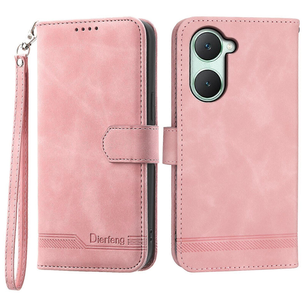 Flip Cover For Vivo Y03 Shell Lines Imprinted Wallet Stand Mobile Phone Case 6186831316252