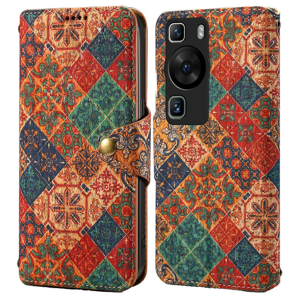 For Huawei P60/ P60 Pro Leather Case Floral Printing Stand Wallet Phone Cover 6186831313725