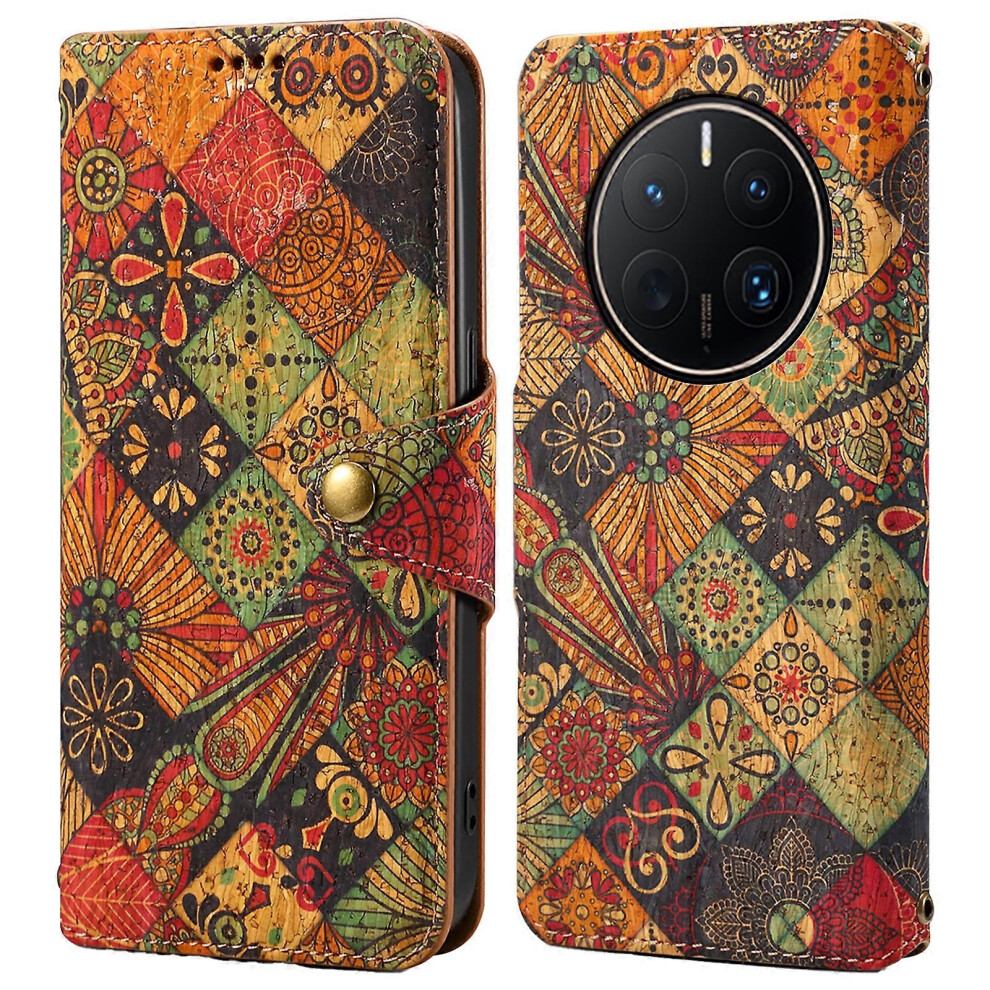Photos - Case For Huawei Mate 50 Pro 4G Phone Floral Printing Wallet Leather Cover with Stand