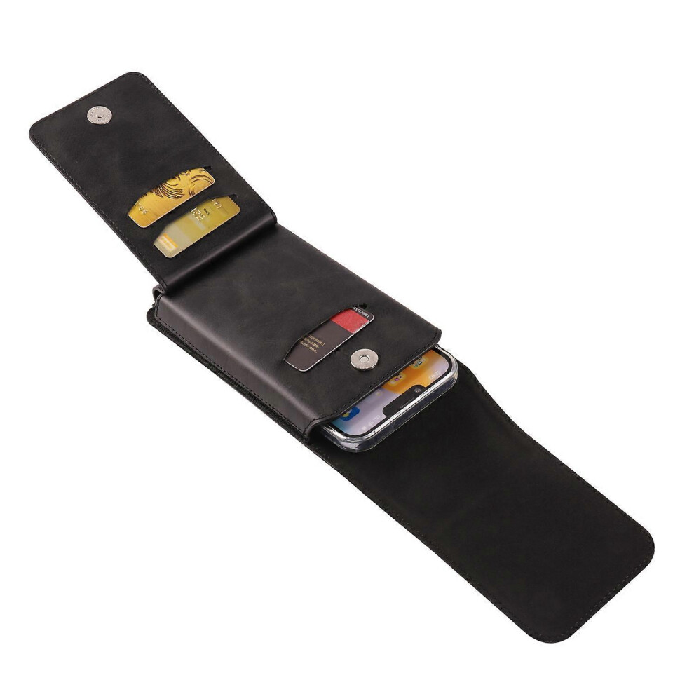 6.1 Inch Cell Phone Holster Pu Leather Waist Phone Belt Bag With Card Slots 6186831313695