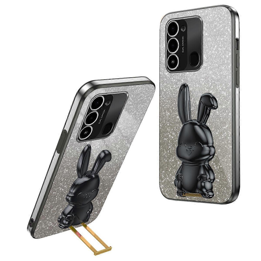 Cartoon Rabbit Kickstand Back Cover For Transsion Tecno Spark Go 2022 4G/ Spark 8C 4G/ Spark 9 4G 6186831320006