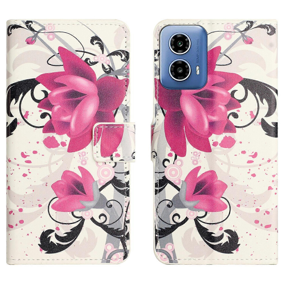 Photos - Case For Motorola Moto G24 4G  Flip Leather Phone Cover with Wallet Pattern Printing