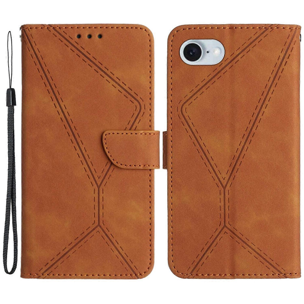Photos - Case For iPhone SE Shockproof Lines Imprinted PU Leather Phone Cover(2024)