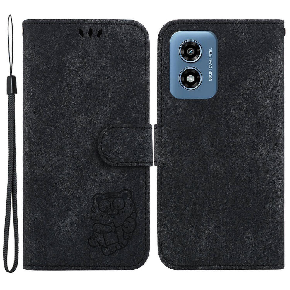 For Motorola Moto G Play (2024) 4G Case Tiger Imprinted Flip Leather Phone Cover 6186831334546