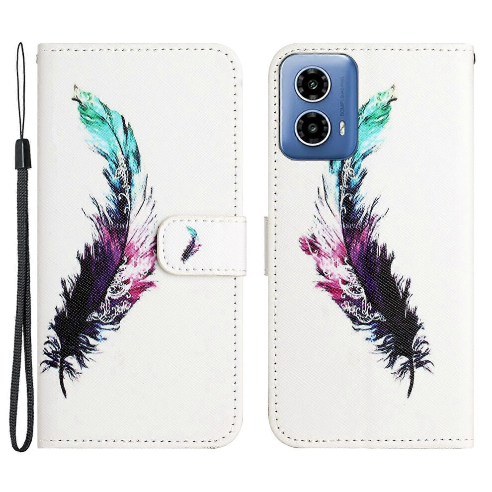 Photos - Case For Motorola Moto G24 4G Leather  Pattern Printing Cross Texture Phone Wallet Cover
