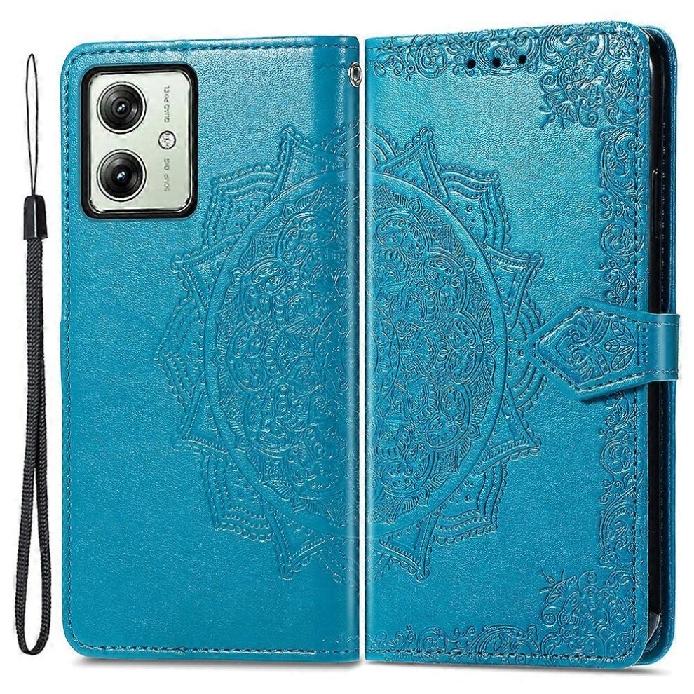 For Motorola Moto G54 5G Case Pu Leather Mandala Pattern Magnetic Closure Wallet Phone Cover 6186831340752