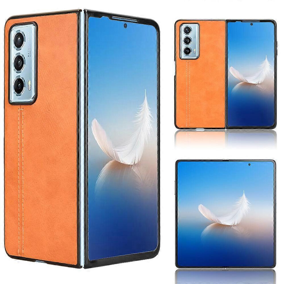 Anti-Drop Cowhide Texture Pu+Pc Phone Cover Case For Honor Magic Vs2 5G 6186831343319