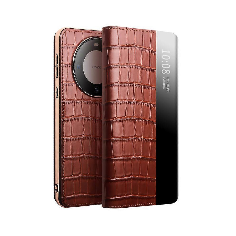 Cow Leather View Window Shockproof Flip Phone Cover Case For Huawei Mate 60 6186831351383