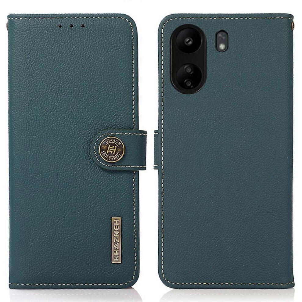 Cow Leather Rfid Blocking Phone Cover Case For Xiaomi Redmi 13C 6186831351345