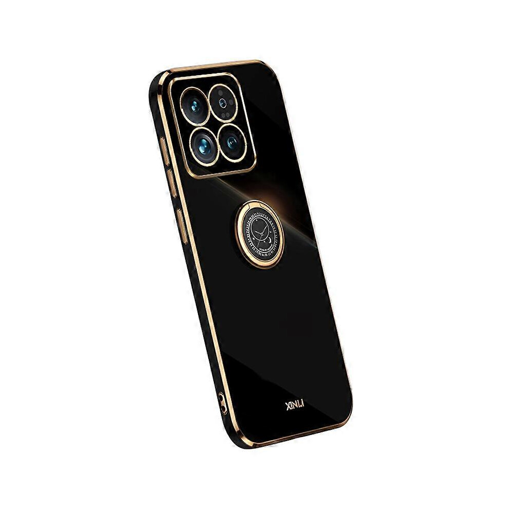 Electroplated Anti-Drop Phone Tpu Protective Case For Xiaomi 14, With Ring Kickstand 6186831346693