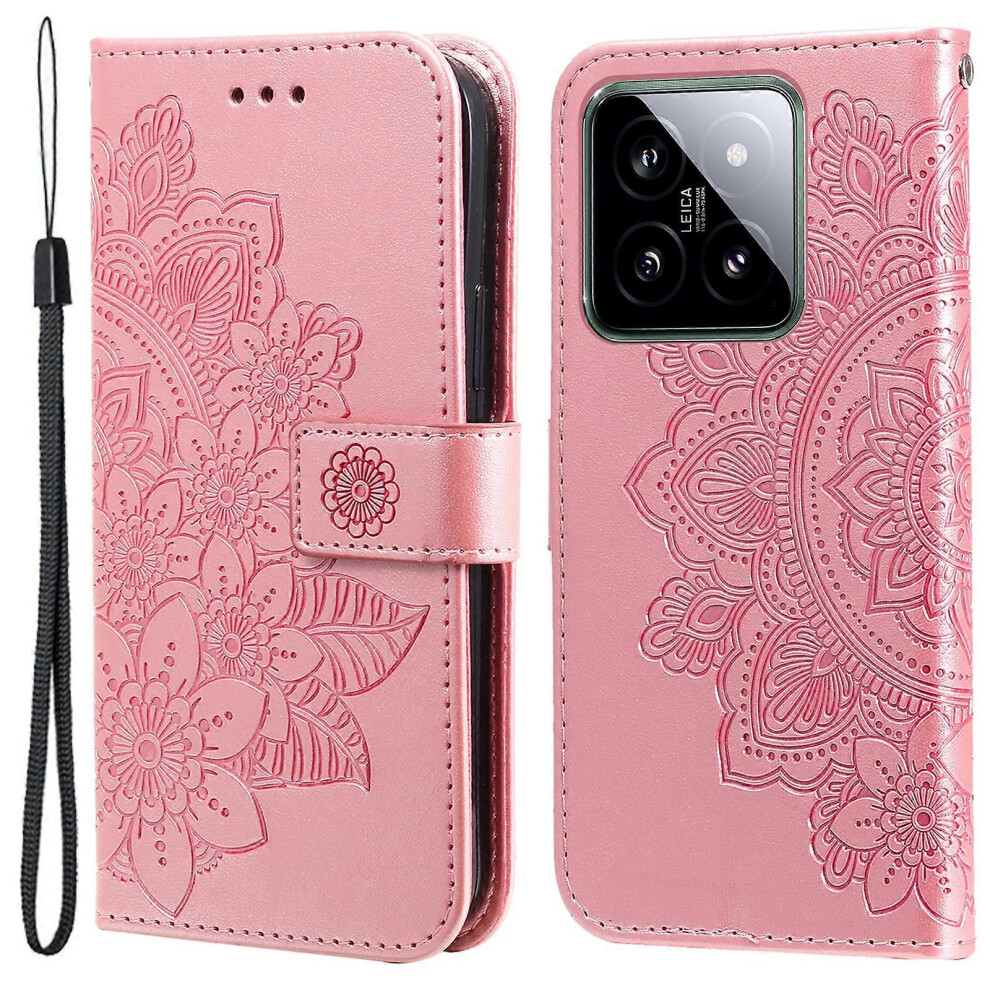 Photos - Case Anti-Fall PU Leather Folio Flip  For Xiaomi 14, Wallet Design Phone 