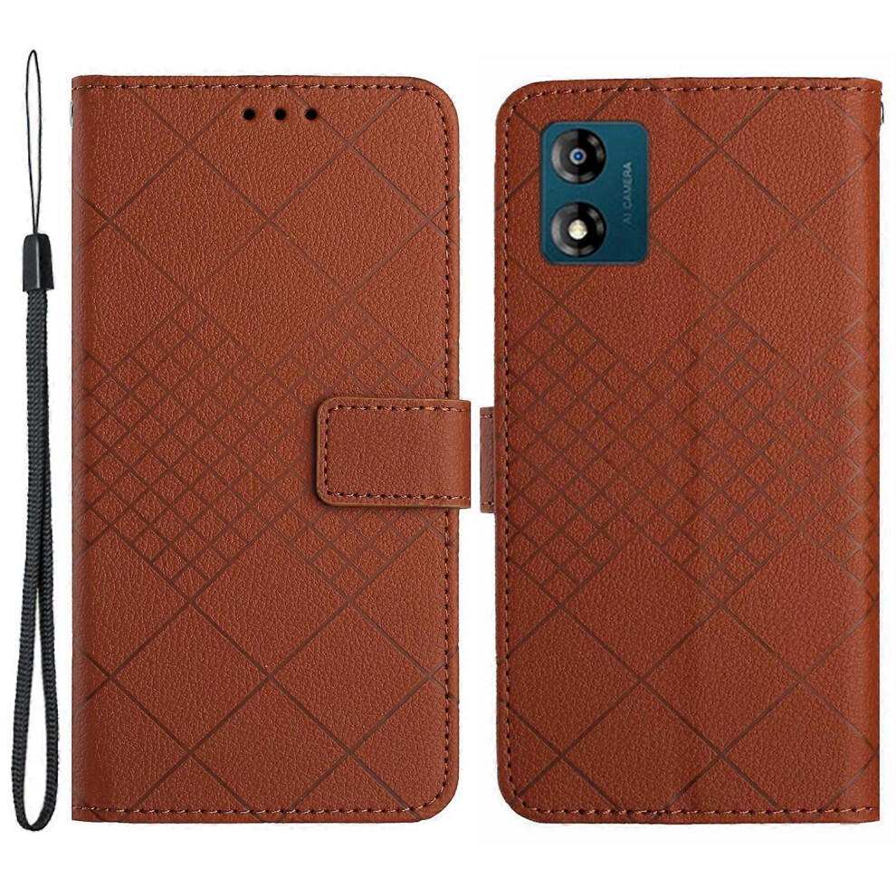 For Motorola Moto E13 4G Case Litchi Texture Leather Stand Phone Cover 6186831355664