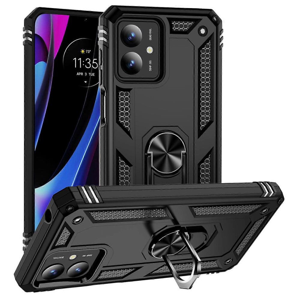 For Motorola Moto G14 4G Case Pc+Tpu Phone Back Cover With Ring Kickstand 6186831354711