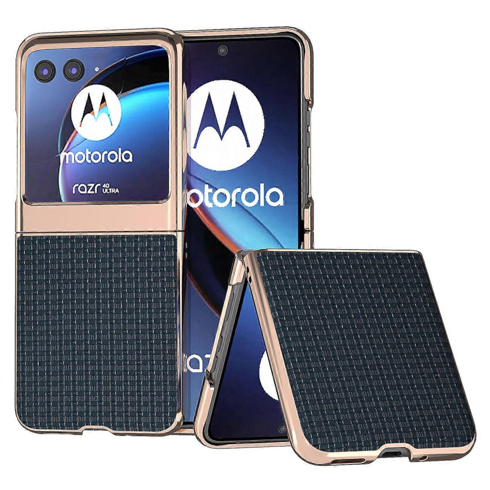 Electroplating Genuine Cow Leather + Pc Case For Motorola Razr 40 Ultra 5G, Luxury Phone Cover 6186831352021