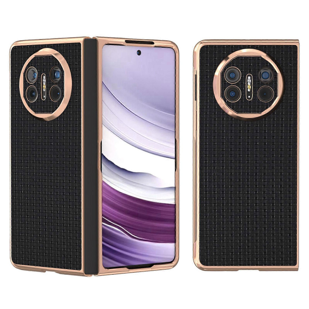 Electroplating Cow Leather + Pc Non-Slip Phone Cover Case For Huawei Mate X5 6186831352861