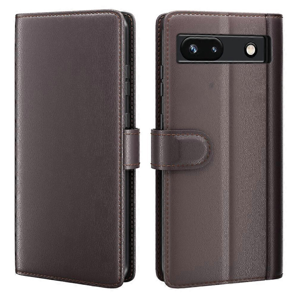 For Google Pixel 7A Genuine Cow Leather Shockproof Phone Case Folding Stand Wallet Protective Cover 6186831358092