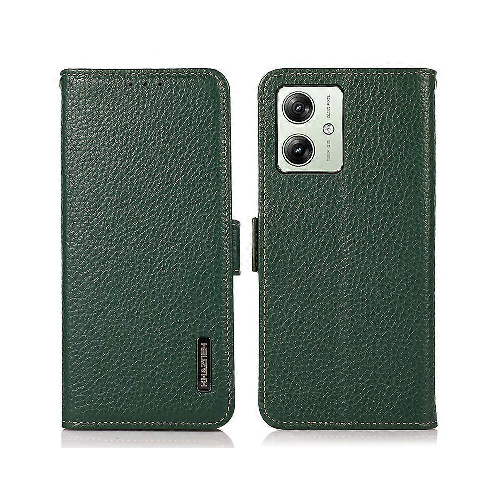 For Motorola Moto G54 5G Case Genuine Cow Leather Rfid Blocking Wallet Phone Cover 6186831358061