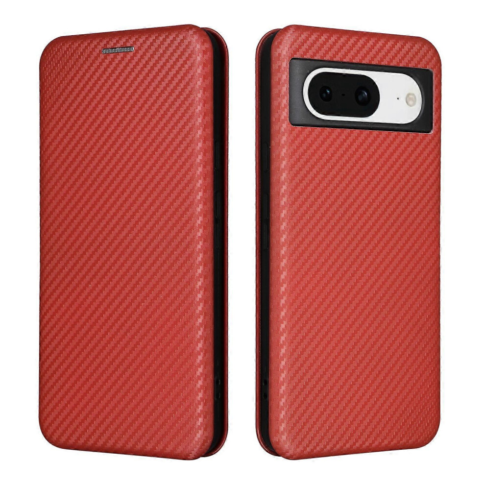 For Google Pixel 8 Carbon Fiber Texture Card Holder Pu Leather Phone Case Flip Folio Stand Phone Cover 6186831358368