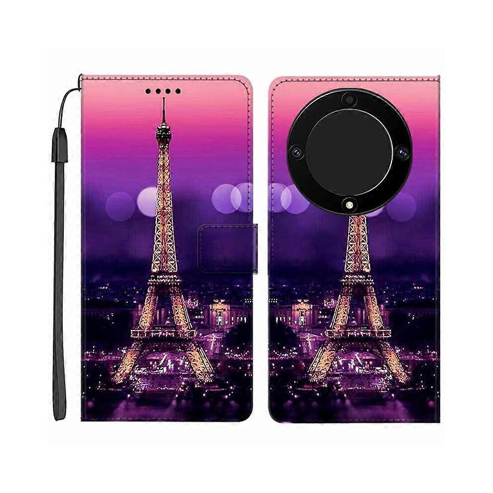 Photos - Case For Honor Magic 5 Lite 5G /Honor X9a 5G PU Leather Phone  Pattern Printing Folding Stand Wallet Cover with Strap