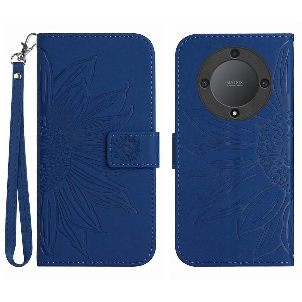 Photos - Case For Honor Magic 5 Lite 5G /X9a 5G HT04 Leather Phone Sunflower Imprinted Stand Wallet Cell Phone Cover