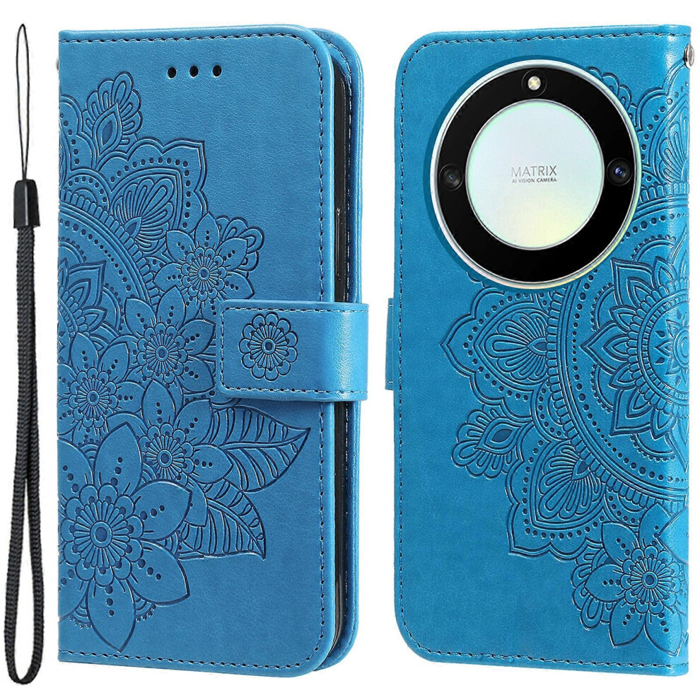 For Honor Magic 5 Lite 5G / X40 5G/X9a 5G Flip Stand Cover Flower Imprinting Leather Wallet Case 6186831361177