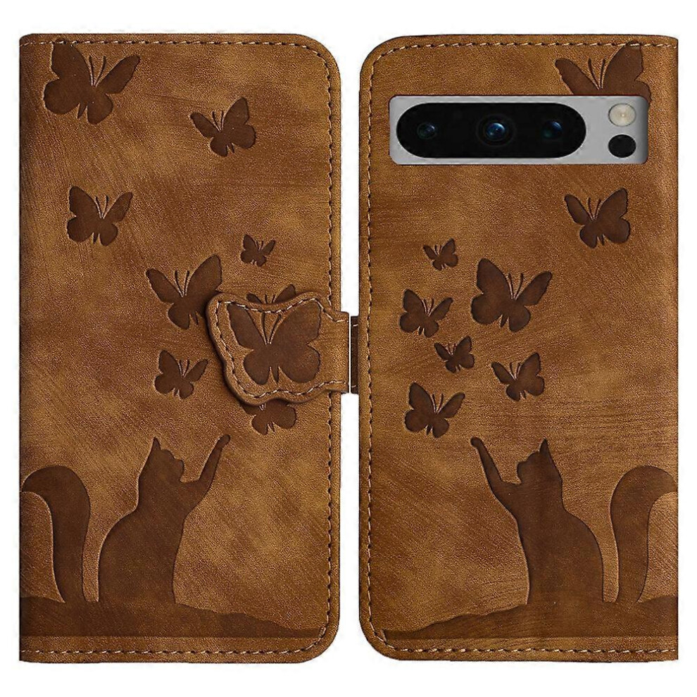 For Google Pixel 8 Pro Case Butterfly Cat Imprinted Wallet Phone Leather Cover 6186831366509
