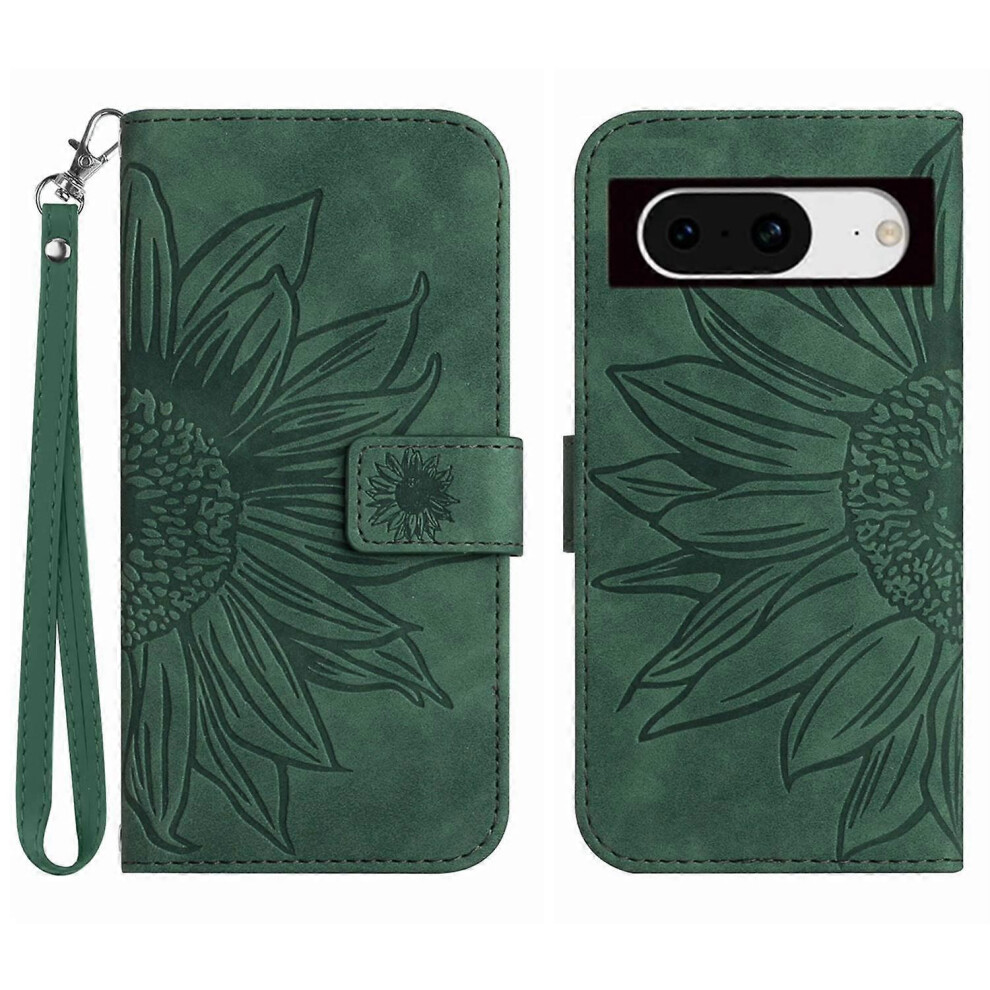 For Google Pixel 8A Cover Pu Leather Stand Phone Wallet Case With Wrist Strap 6186831367575