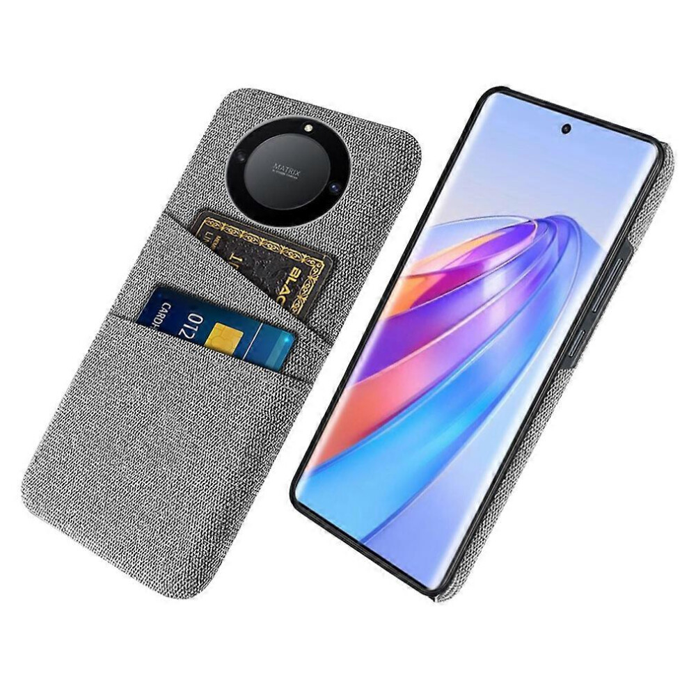 For Honor Magic 5 Lite 5G /X40 5G / X9a 5G Cloth Texture Anti-Slip Shockproof Case Dual Card Slots Design Hard PC Protective Shell Phone Cover-image-OPC-PGJP9K5-NEW