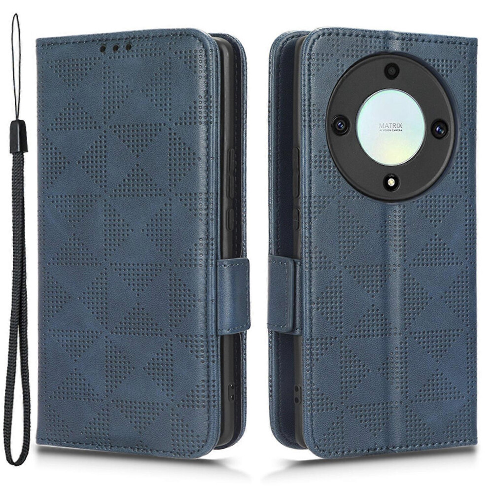 For Honor Magic 5 Lite 5G /X40 5G / X9a 5G Imprinted Triangle Pattern Phone Cove Wallet Stand Case 6186831369616