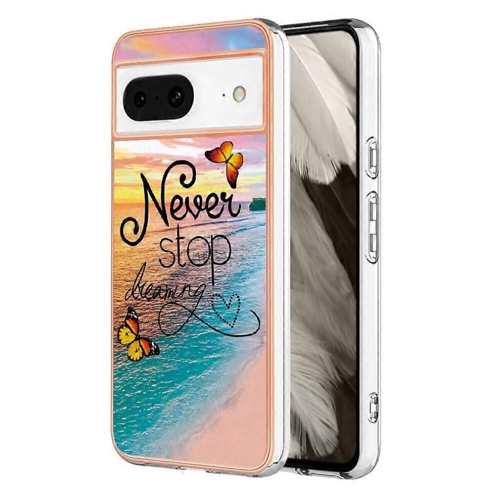 For Google Pixel 8 Tpu Case Imd Pattern Electroplated Phone Cover 6186831369845
