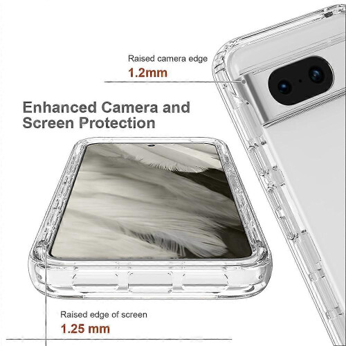 For Google Pixel 8 Case Gradient PC+TPU Phone Cover with PET Screen Protector 2