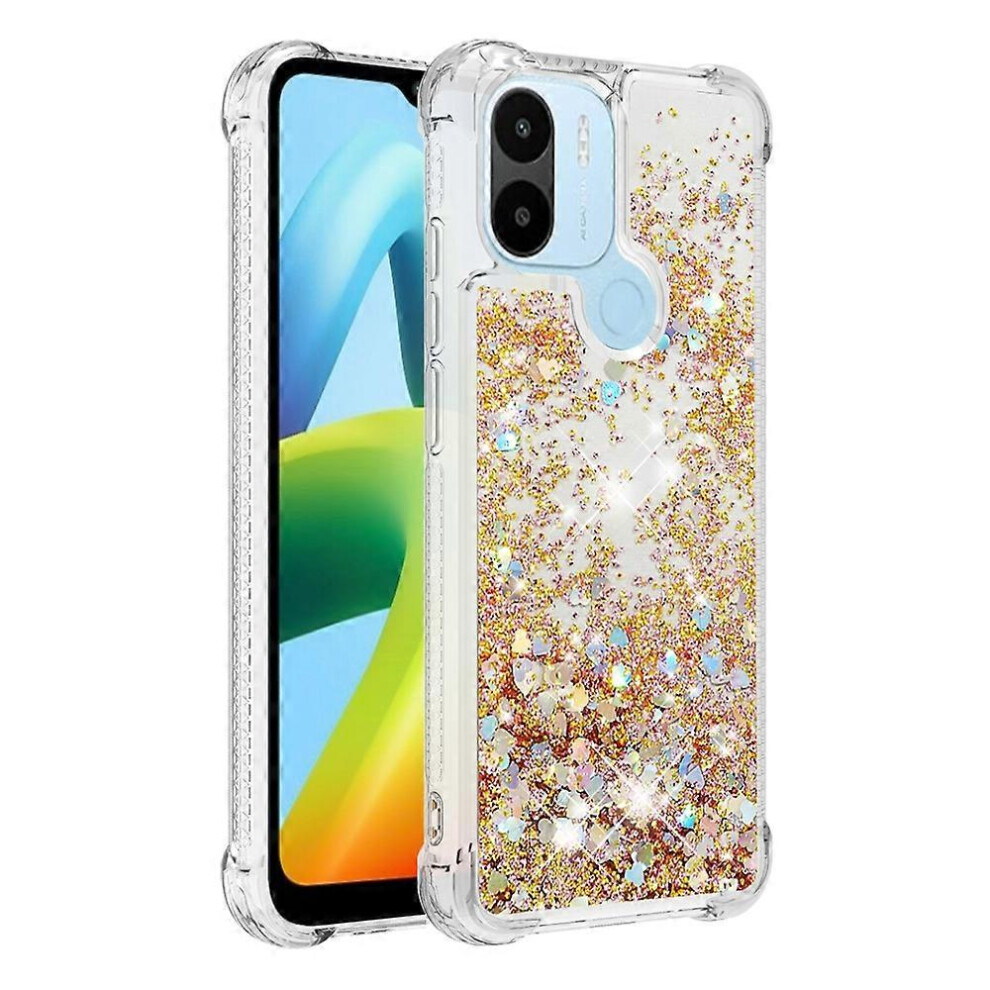 Anti-Scratch Phone Cover For Xiaomi Redmi A1 4G / A1+ 4G Yb Quicksand Series-1 Liquid Floating Glitter Sequins Tpu Phone Case 6186831372876