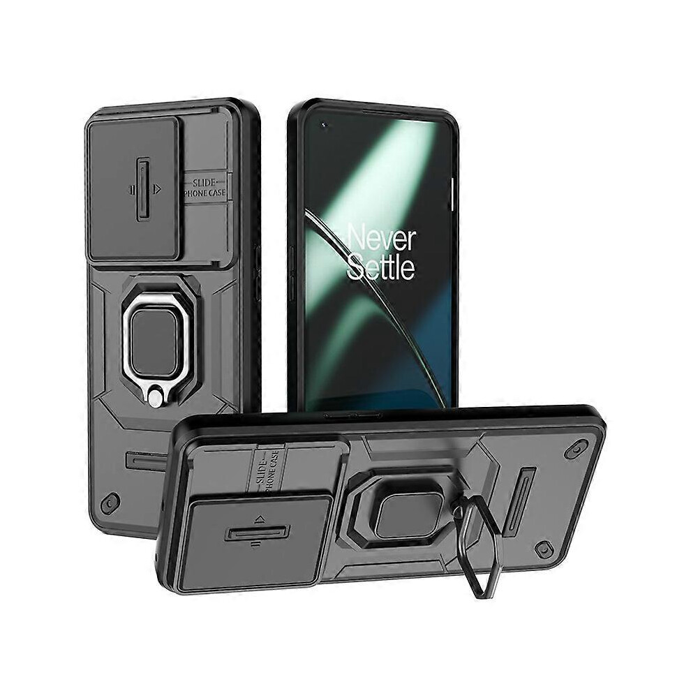 For Oneplus 11 5G Case Slide Lens Shield Ring Kickstand Pc+Tpu Phone Cover 6186831381021