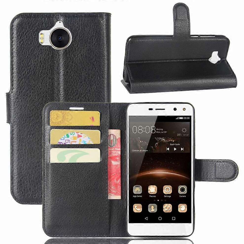 For Huawei Y5 (2017) / Y6 (2017) Litchi Texture Pu Leather Card Slots Stand Phone Case 6186831379790