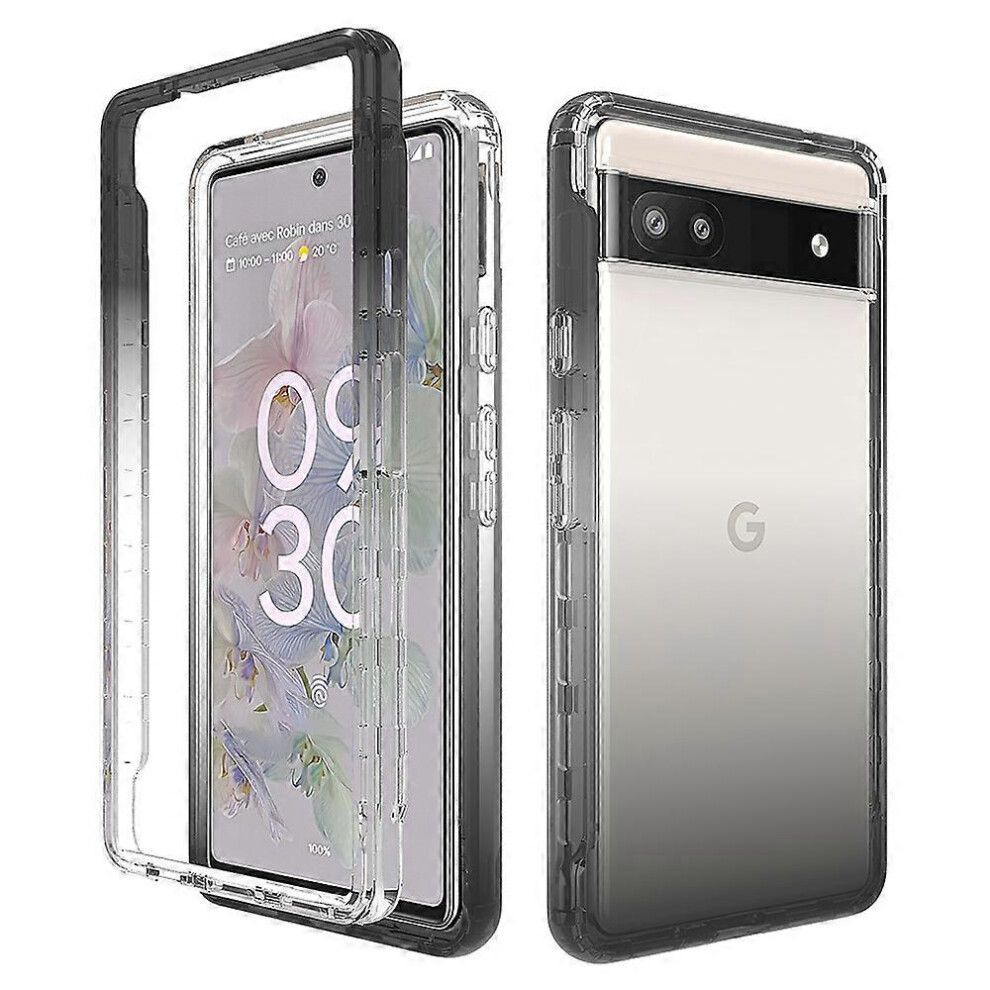 For Google Pixel 6A Transparent Tpu + Pc Phone Case Stylish Gradient Color Anti-Scratch Protective Cover 6186831379332