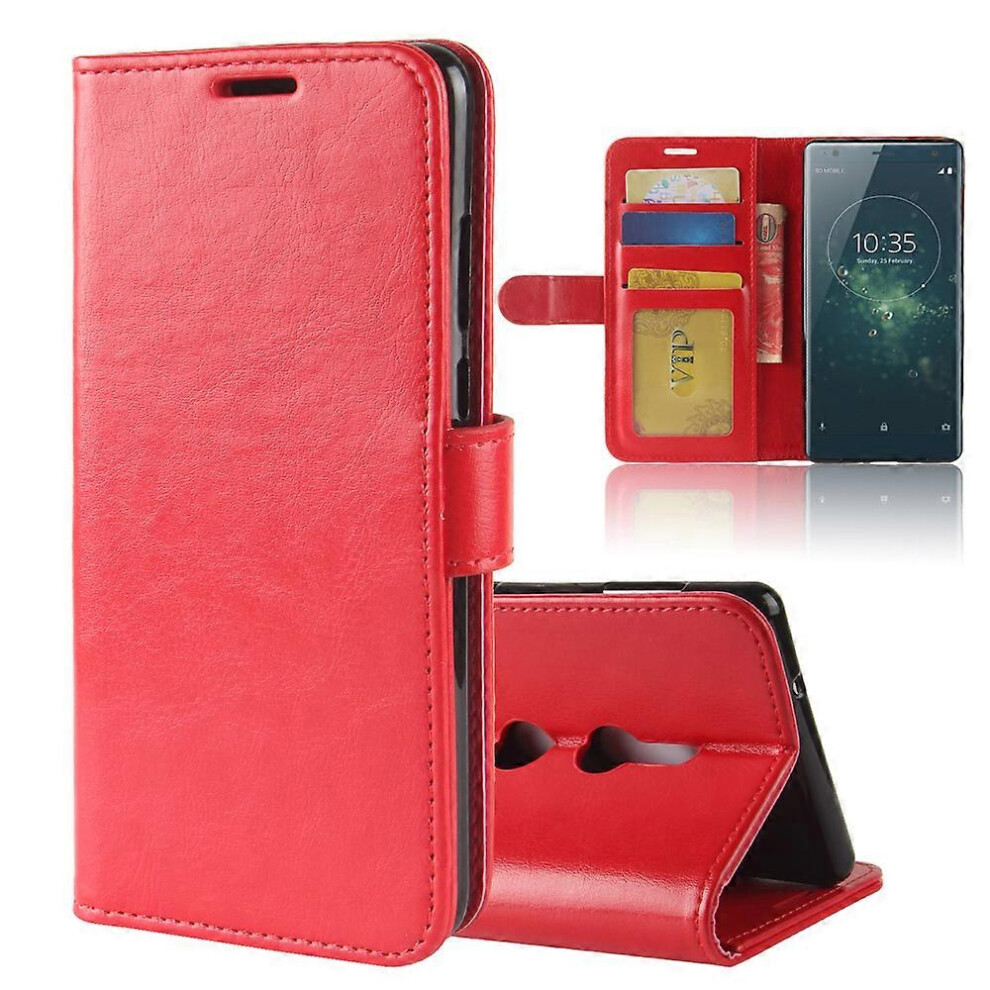 Crazy Horse Magnetic Stand Wallet Leather Mobile Phone Case For Sony Xperia Xz2 6186831377734